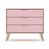 Manhattan Comfort Rockefeller Dresser in Nature and Rose Pink (Set of 2) 2-103GMC6